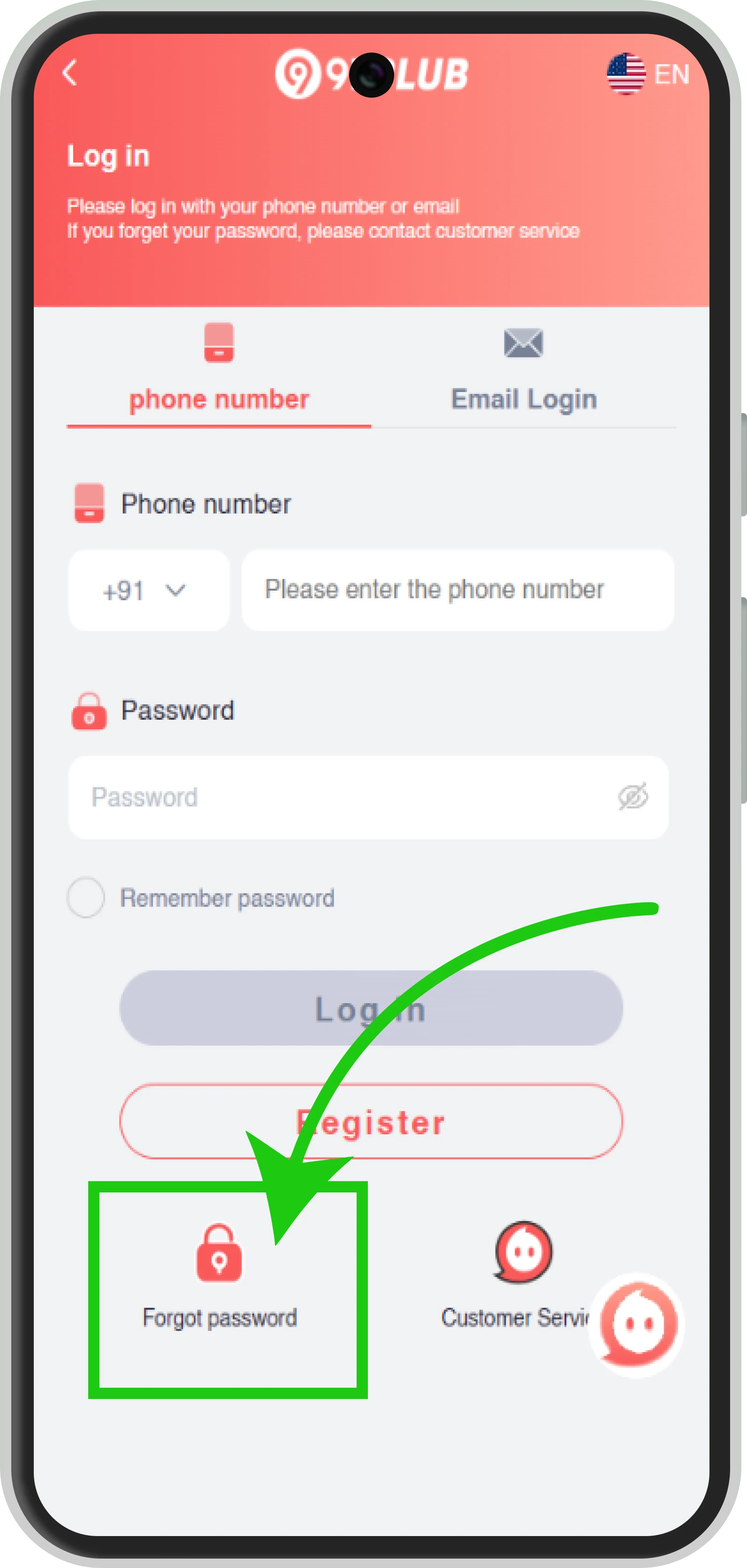 Forgot password